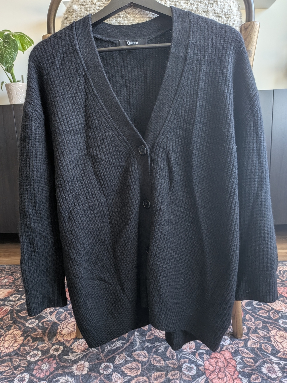 Quince Cashmere Oversized Boyfriend Cardigan